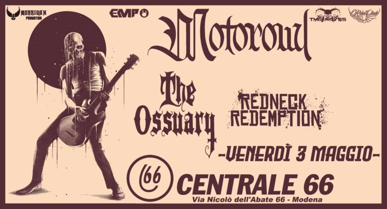Motorowl, The Ossuary e Redneck Redeption live al Centrale 66 di Modena