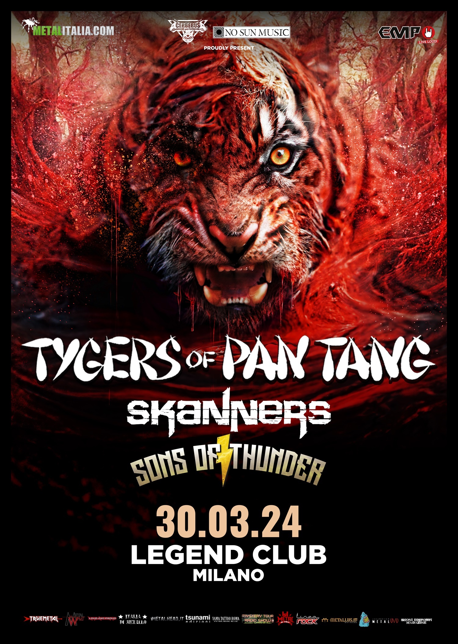 TYGERS OF PAN TANG + SKANNERS + SONS OF THUNDER @ Legend Club-Milano