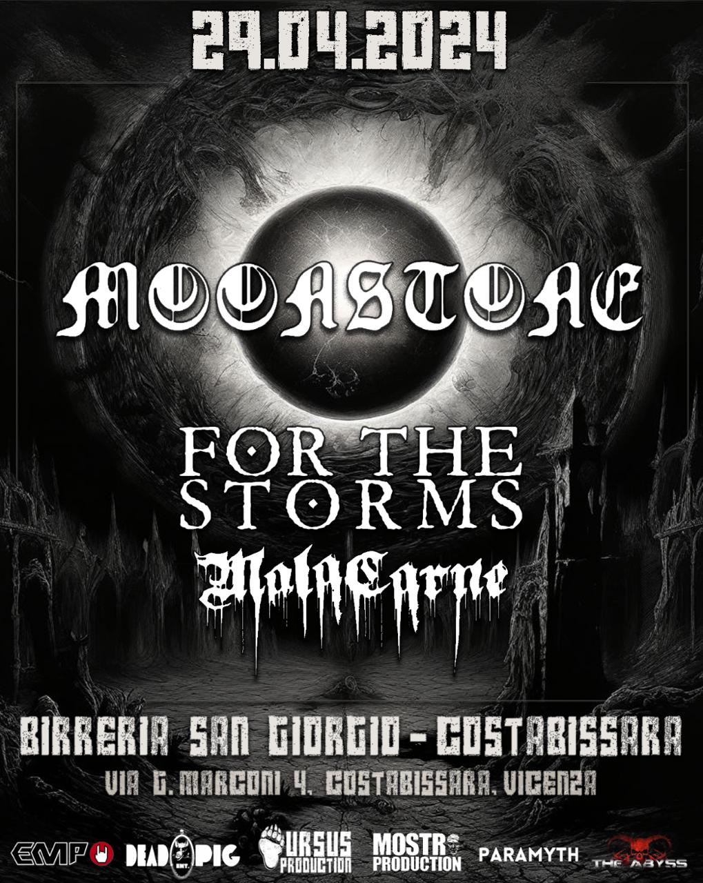 Moonstone + For The Storms + Malacarne – Live Birreria S. Giorgio, Vicenza