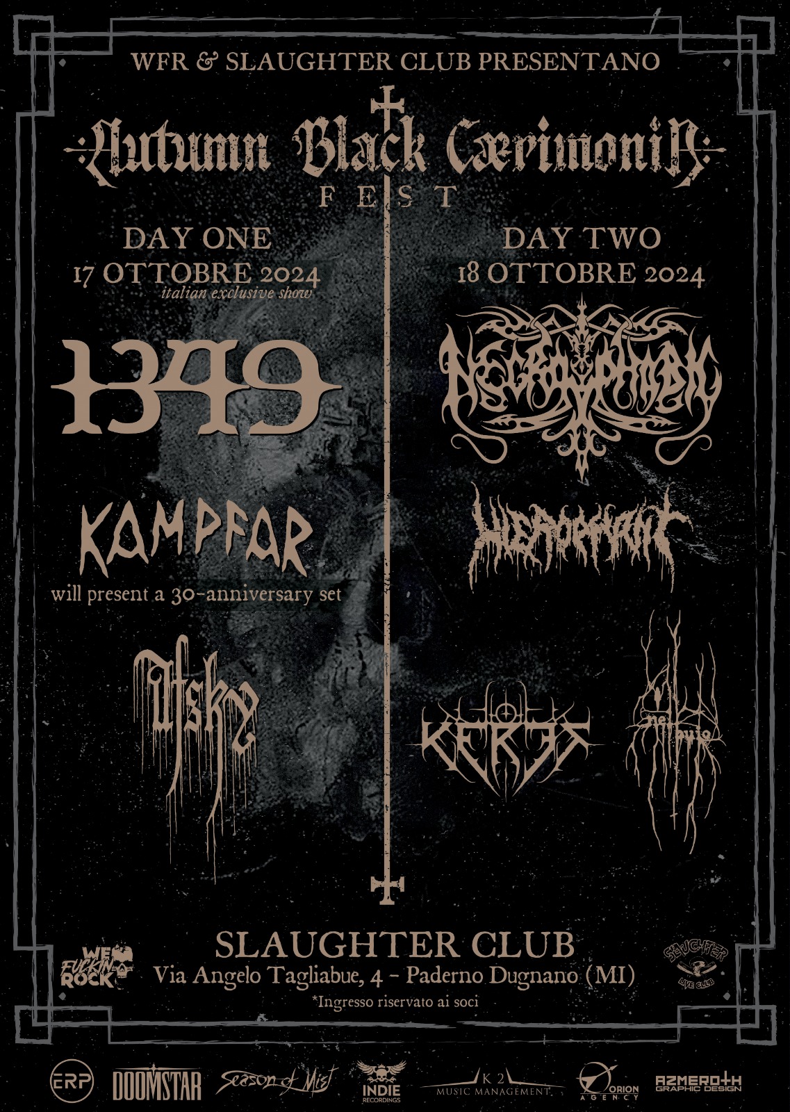 Autumn Black Caerimonia Fest c/o Slaughter Club 17-18 ottobre 2024