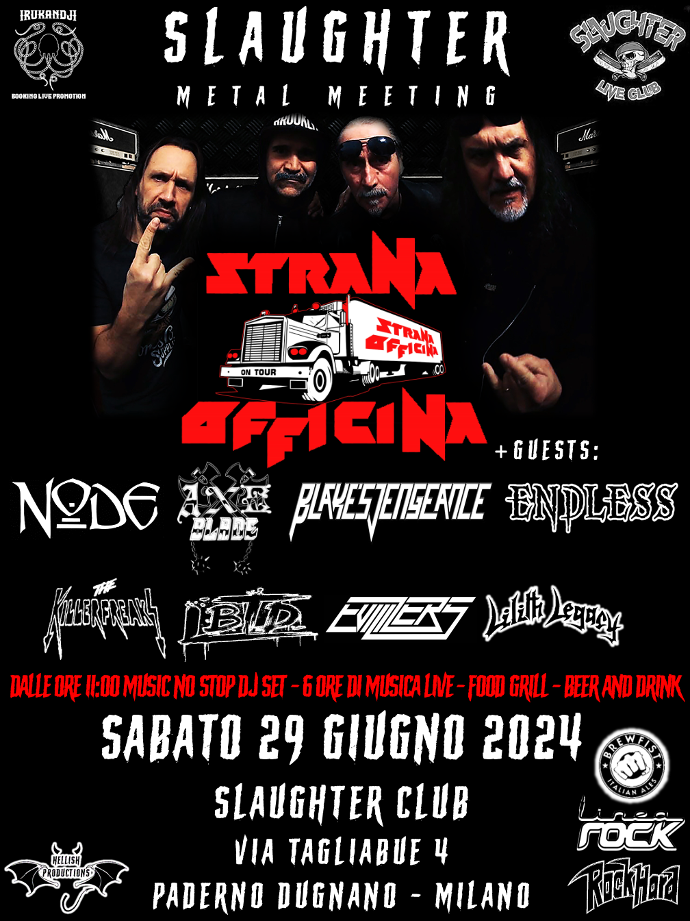 Slaughter Metal Meeting!!! With: Strana Officina + Node + Axeblade + more guests!