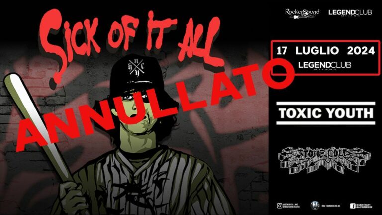 Sick Of It All – cancellata la data di Milano