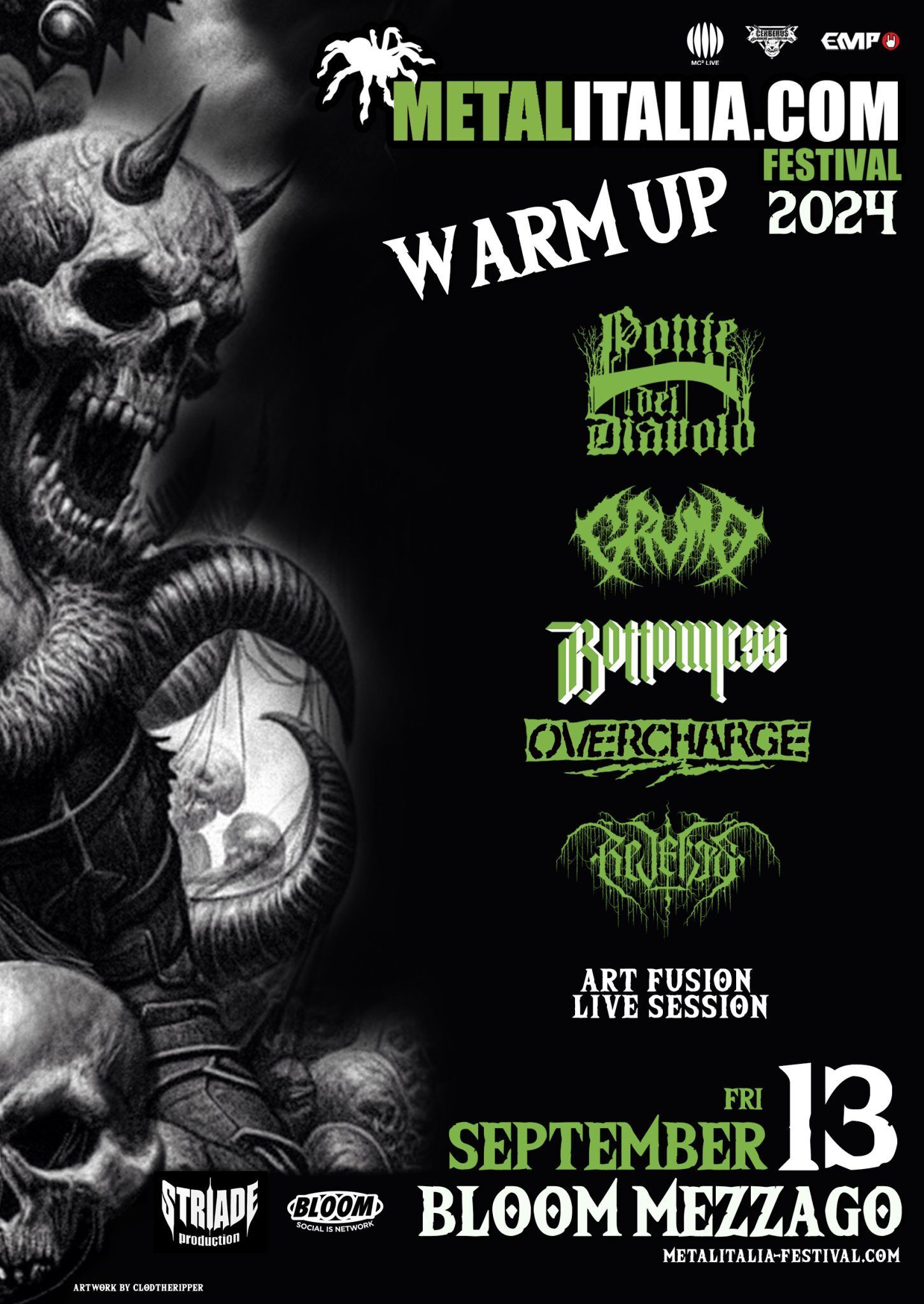 METALITALIA FESTIVAL 2024: warm-up al Bloom con PONTE DEL DIAVOLO, GRUMO, BOTTOMLESS e altri!