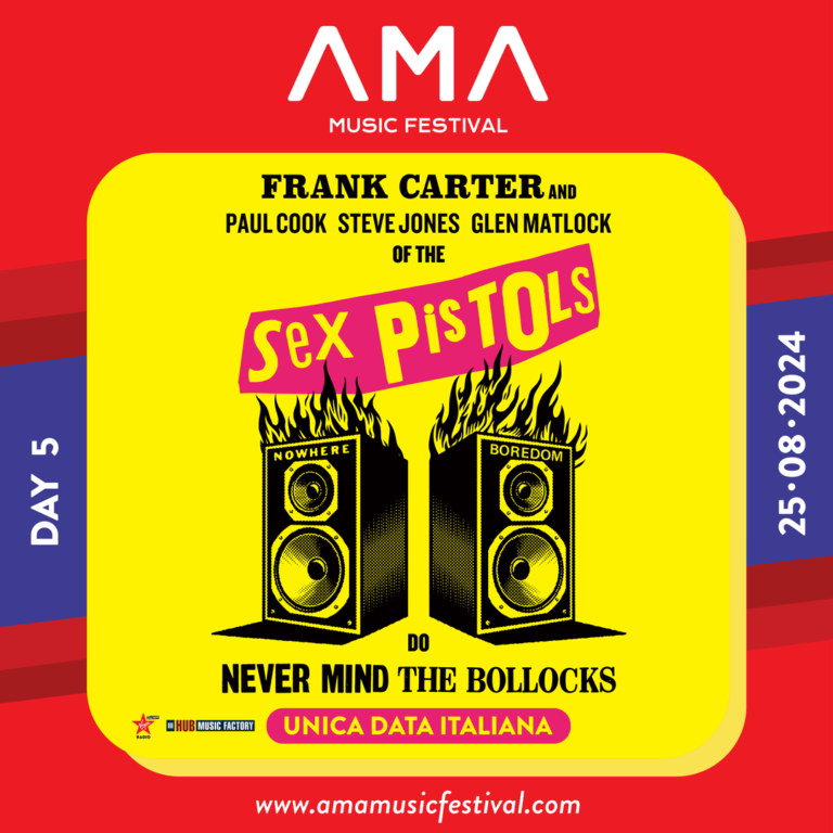 Un finale epico per AMA 2024: il 25 agosto i Sex Pistols con Frank Carter chiuderanno il festival