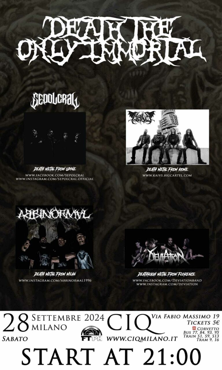 DEATH THE ONLY IMMORTAL MILAN FESTIVAL- NEWS