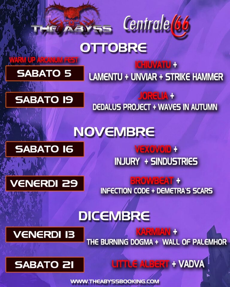 Riparte la nuova stagione live di The Abyss Booking and Promotion presso Centrale 66 di Modena