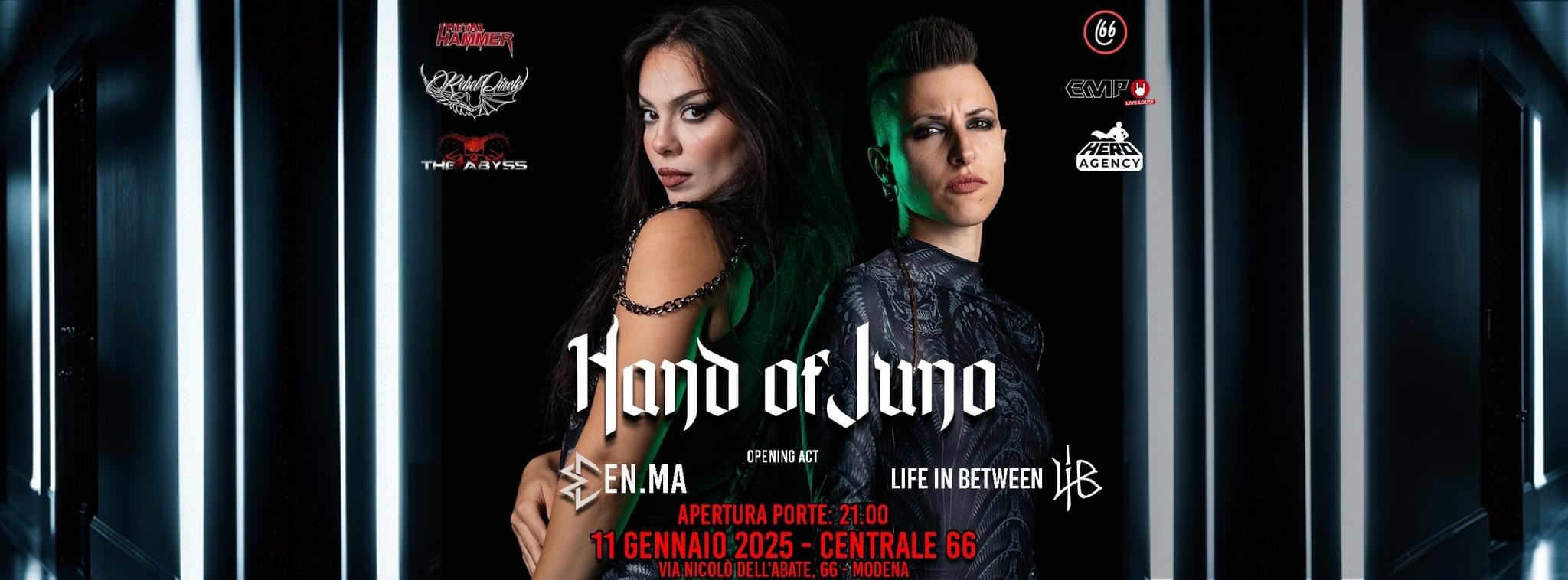 Hand of Juno + En.ma + Life in Between live al Centrale 66 di Modena