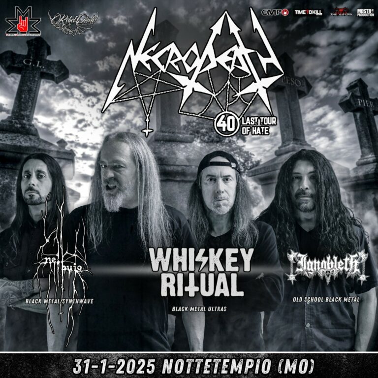 Necrodeath 40 Last Tour of Hate Release Party “Arimortis” + Whiskey Ritual + Nel Buio + Ignobleth live a Modena