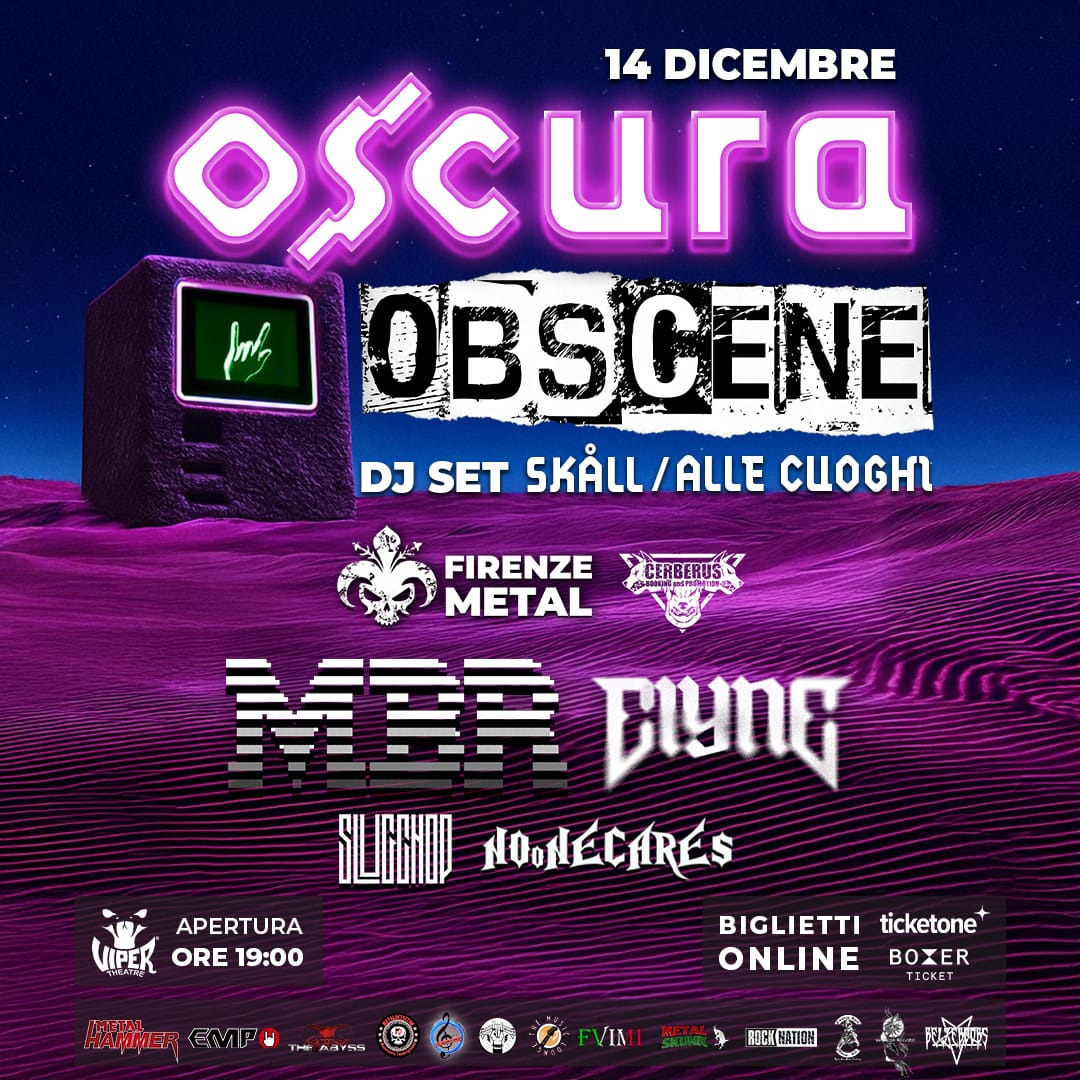 OSCURA: un nuovo format electro-metal a Firenze, con live di MASTER BOOT RECORD e altri