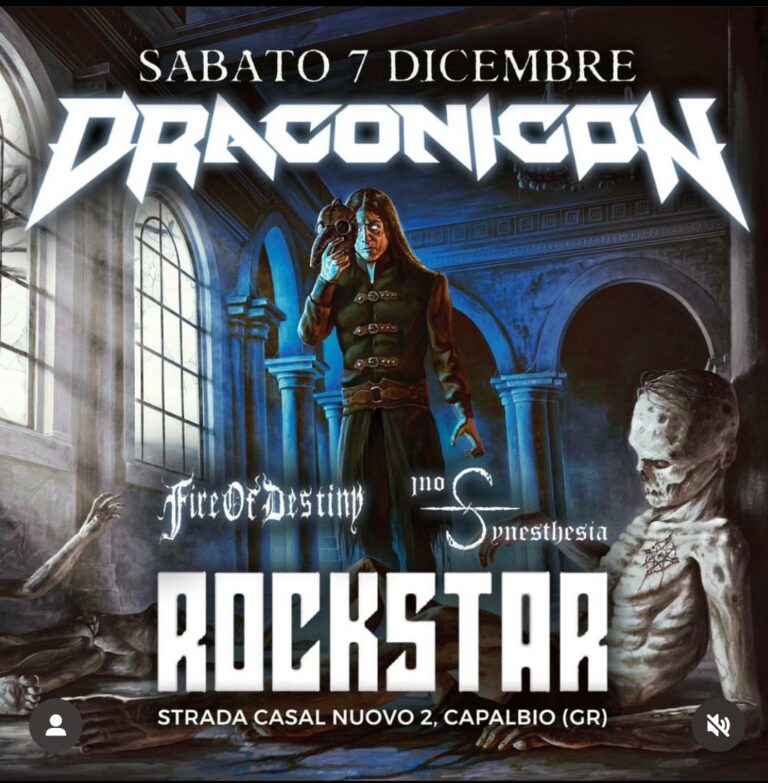 I Draconicon al Rockstar di Capalbio sabato 7 dicembre