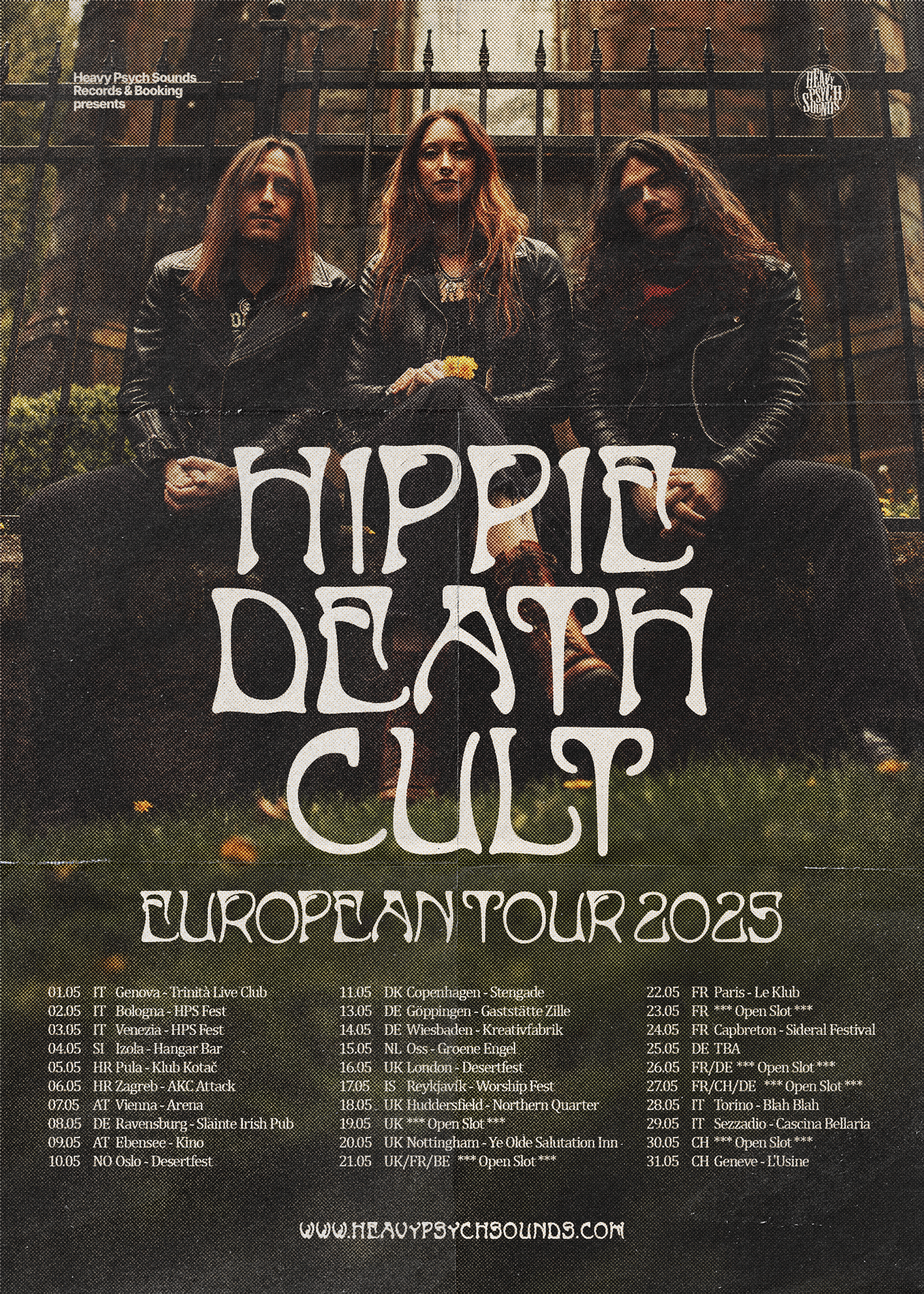 Heavy Psych Sounds Records&Booking to announce HIPPIE DEATH CULT European Tour 2025 !!!