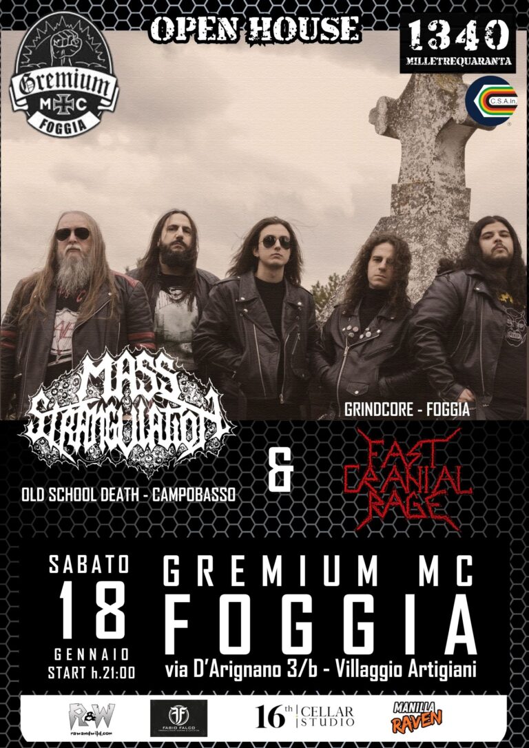 Quarto assalto sonoro: Grindcore e Death Metal al Gremium MC Foggia!