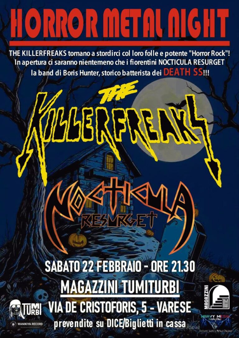 L’Horror Metal invade Varese: i The Killerfreaks tornano con una serata da brividi ai Magazzini TuMiTurbi!