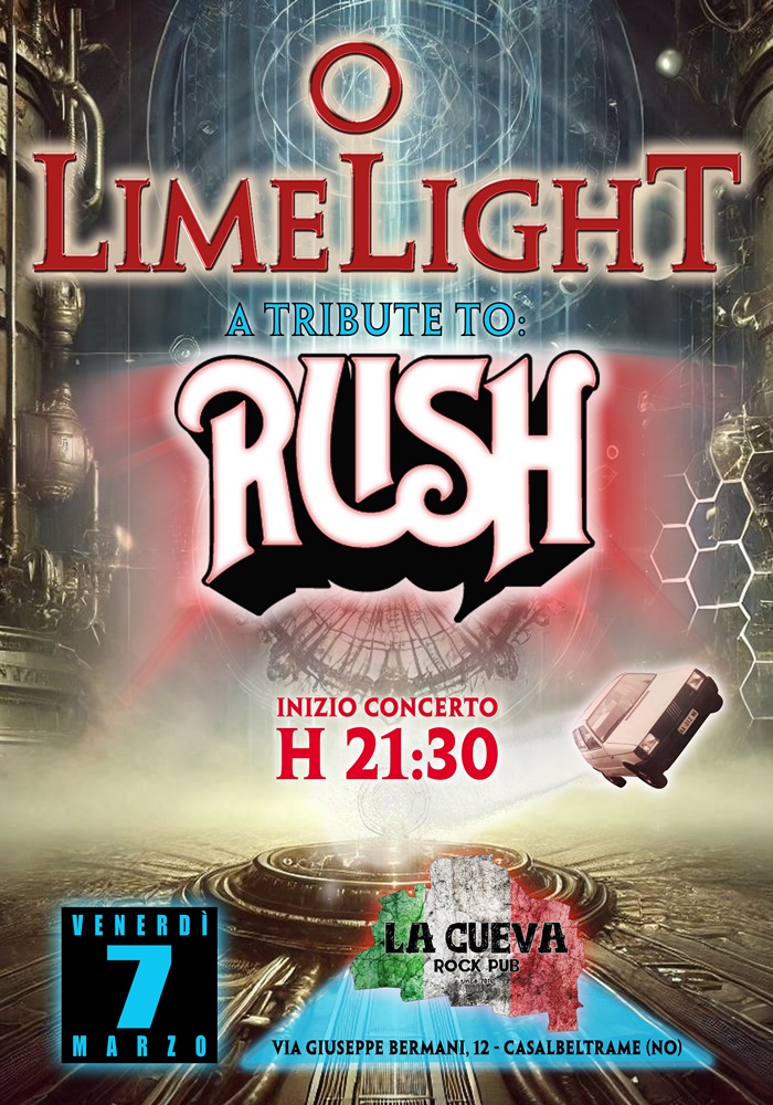 RUSH TRIBUTE NIGHT @La Cueva Rock Pub (NO) venerdì 7/3/2025 – h. 21,30