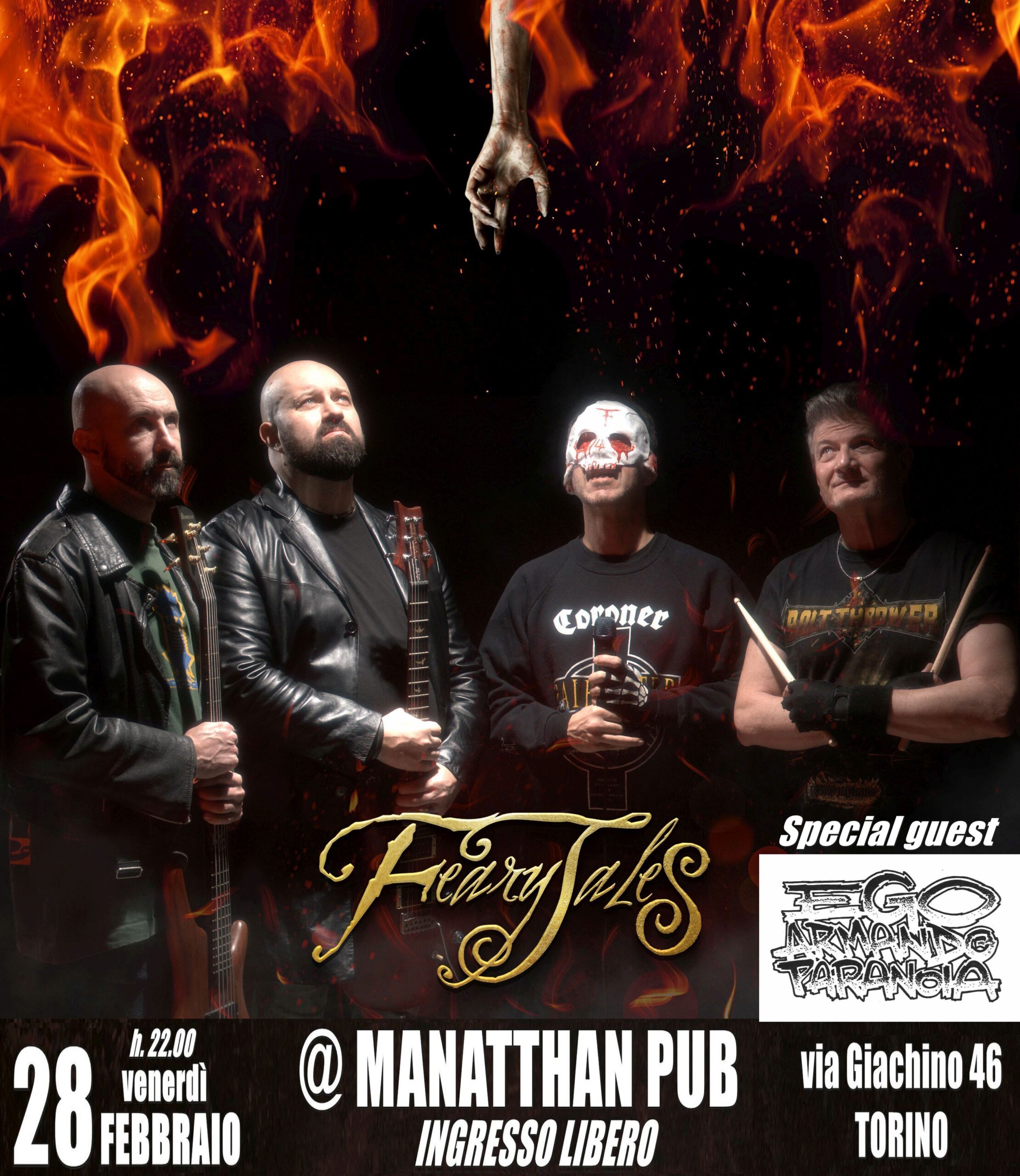 FearyTales (Feary Metal) + Ego Armando Paranoia (Punk-Hardcore) in concerto: venerdì 28 febbraio 2025