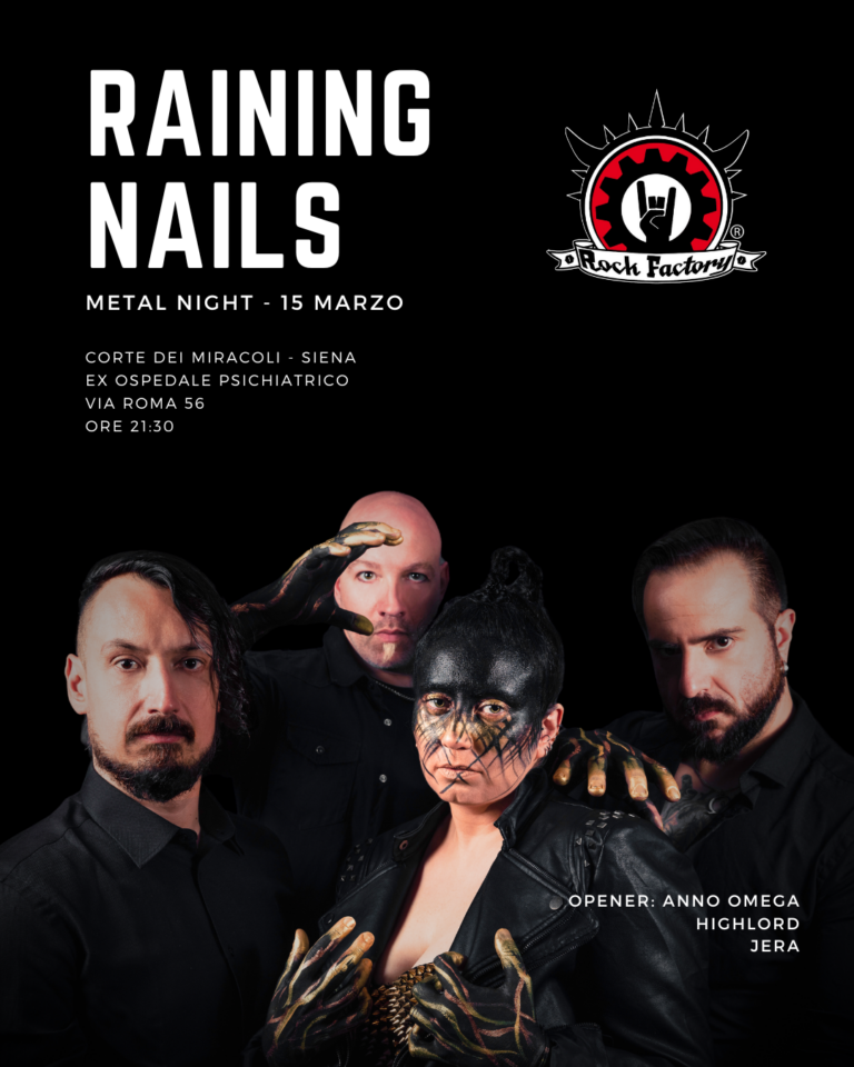 Raining Nails Tornano Live per una Metal Night da non perdere