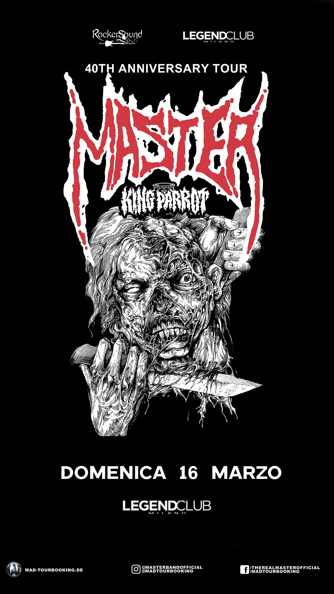 40th anniversary tour MASTER + KING PARROT @ Legend Club Milano