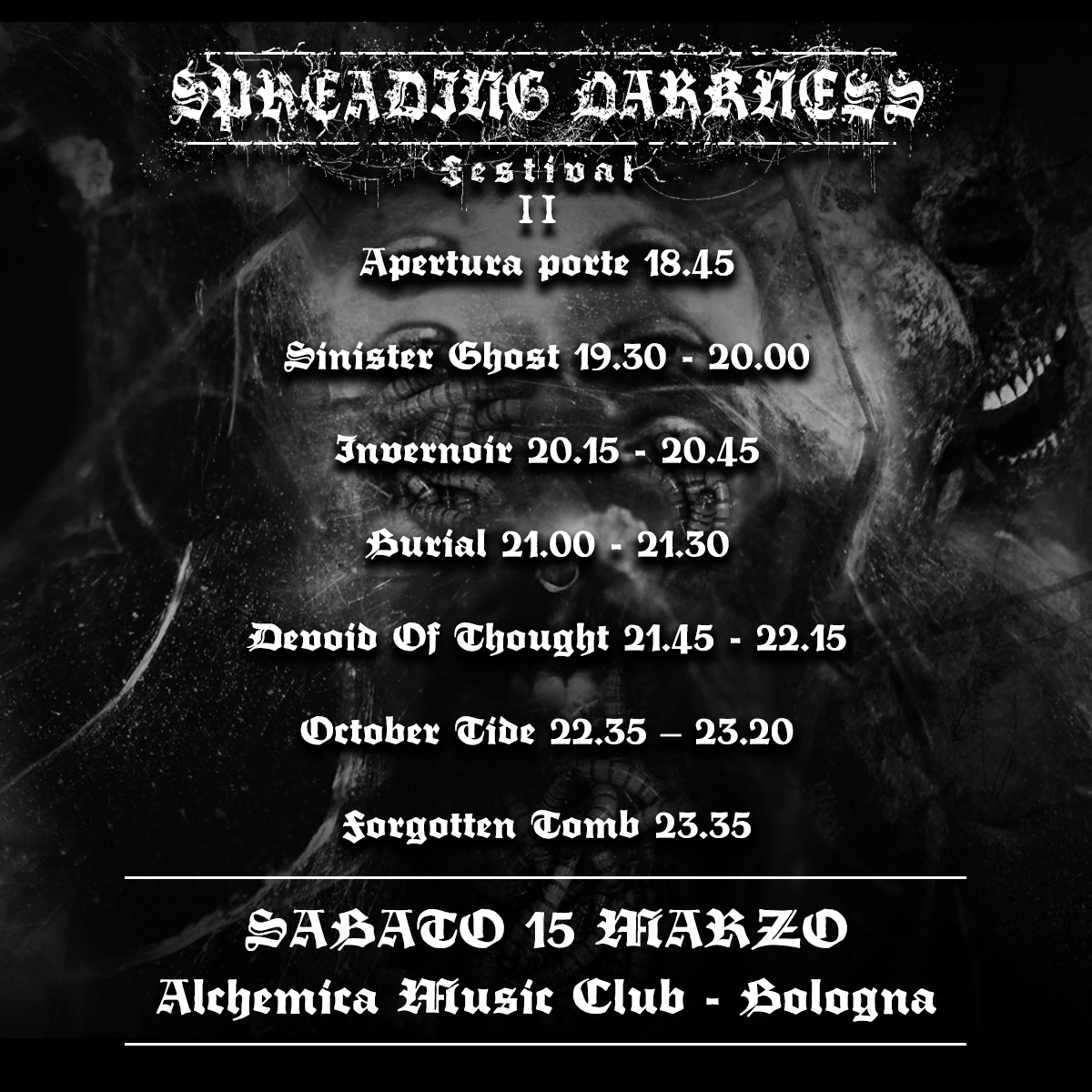 SPREADING DARKNESS II: gli orari ufficiali del festival